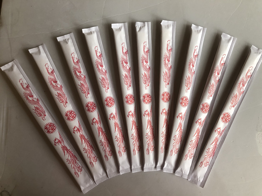 21CM -24CM TENSOGE Sumpit Bambu Sekali Pakai dengan kertas penuh dibungkus untuk Makanan Cina