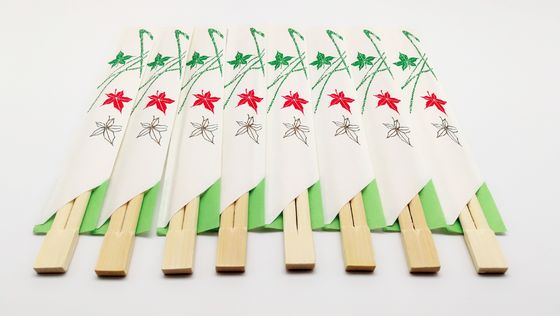 Pasokan langsung dari dasar TWINS Dispossiable Bamboo Chopsticks dengan setengah kertas dibungkus untuk Makanan Cina