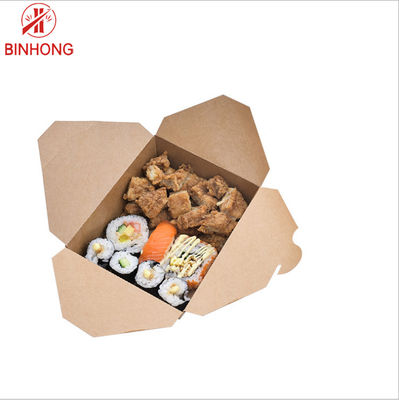 Kemasan Kotak Makan Siang Kertas Sekali Pakai Dinding Tunggal 0.3kg