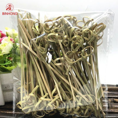 Logo Kustom Sekali Pakai 2.5mm Bambu Simpul Tusuk Sate