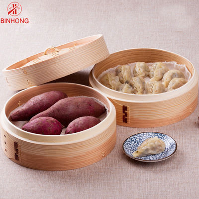 Natural Moso Bamboo Dim Sum 10inch Kitchen Steamers Cooking