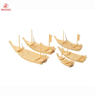 Logo Laser Berkelanjutan 50cm Bamboo Sushi Boat