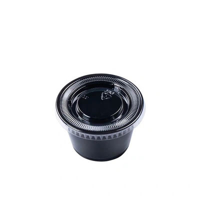 Tutup PET Warna Hitam 1.5OZ Saus Cup Sekali Pakai