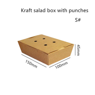 Salad Kraft Paper Take Away Box Microwave Sekali Pakai Dengan Pukulan