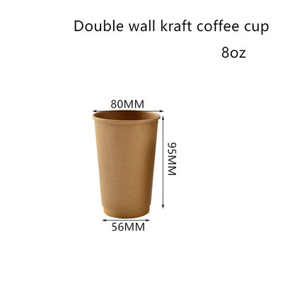 Cangkir Kopi Kertas Kraft 300gsm Dilapisi PE BPA Gratis