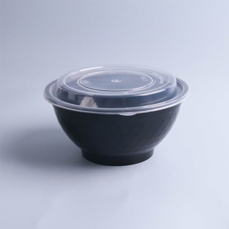 Custom Printed Take Out Round Plastic Salad Bowl Sekali Pakai 750Ml 950 Ml