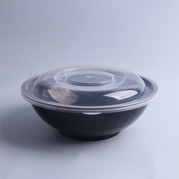 Custom Printed Take Out Round Plastic Salad Bowl Sekali Pakai 750Ml 950 Ml