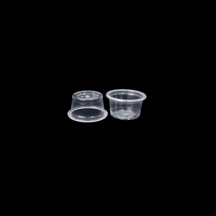 Plastik Clear Sauce Cup OEM ODM Disposable Black Leak Resistant untuk Chutney Souffle