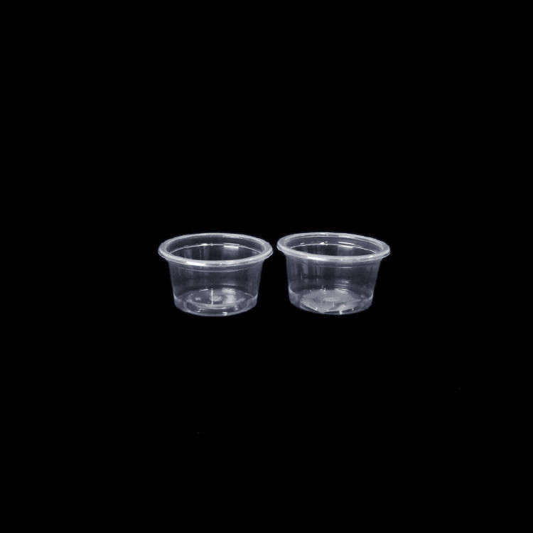 Plastik Clear Sauce Cup OEM ODM Disposable Black Leak Resistant untuk Chutney Souffle
