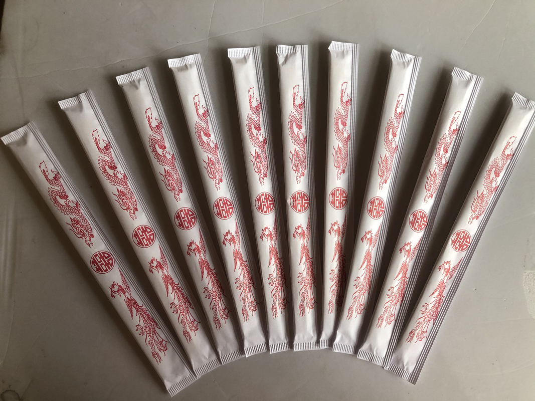 21CM -24CM TENSOGE Sumpit Bambu Sekali Pakai dengan kertas penuh dibungkus untuk Makanan Cina