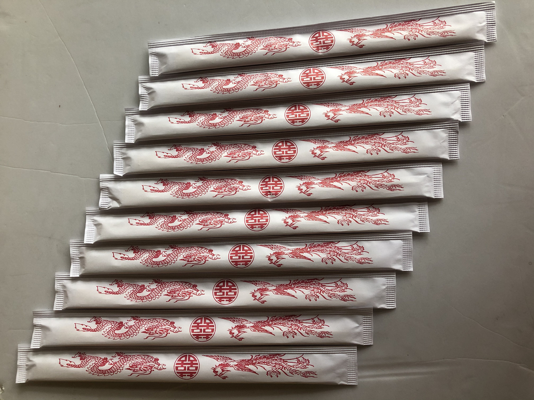 21CM -24CM TENSOGE Sumpit Bambu Sekali Pakai dengan kertas penuh dibungkus untuk Makanan Cina