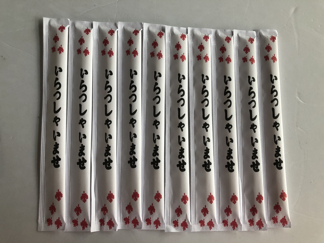 Sumpit Bambu Sekali Pakai Kembar 24CM dengan kertas penuh dibungkus untuk Makanan Cina