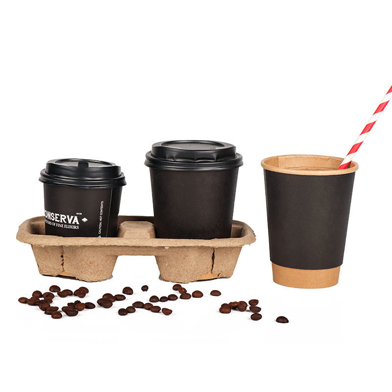 3-22oz cangkir kertas kraft dinding tunggal sekali pakai untuk kopi & minuman panas
