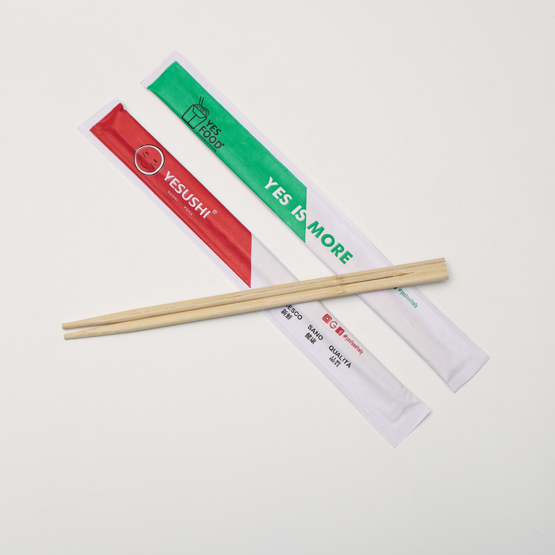 Eco-Friendly Natural Bamboo Chopsticks Sushi chopsticks dengan bungkus kertas full paper twins chopsticks