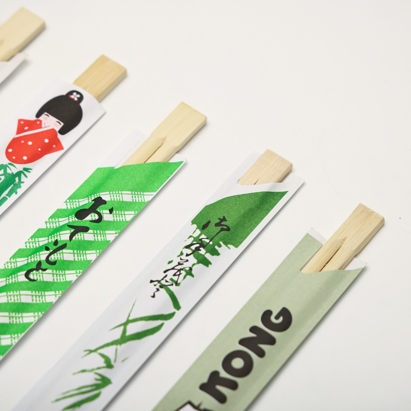 Sumpit Bambu Cetak Kustom Satu Potong di Amplop Kertas