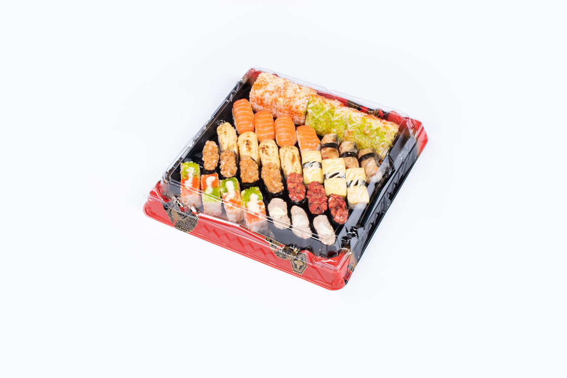 Sushi transparent bakery box Buffet tray Kotak charcuterie dengan tutup yang jelas Tray pinggan sekali pakai