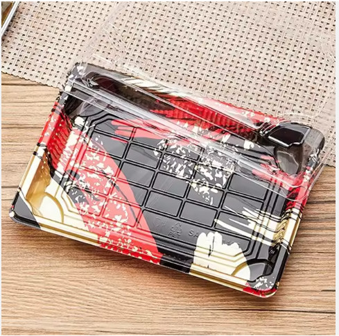 Sushi Box Blister Plastic Tray 00-11 Sandwich Box sekali pakai dengan tutup yang jelas