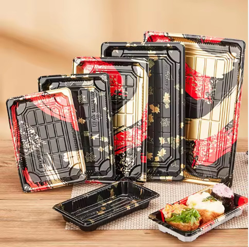 Sushi Box Blister Plastic Tray 00-11 Sandwich Box sekali pakai dengan tutup yang jelas