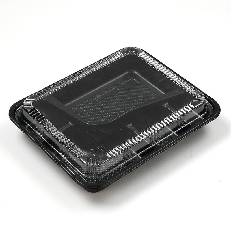 Sushi Box Takeaway Disposable Tray dengan Tutup Terbagi Food Lunch Box untuk Pengemasan