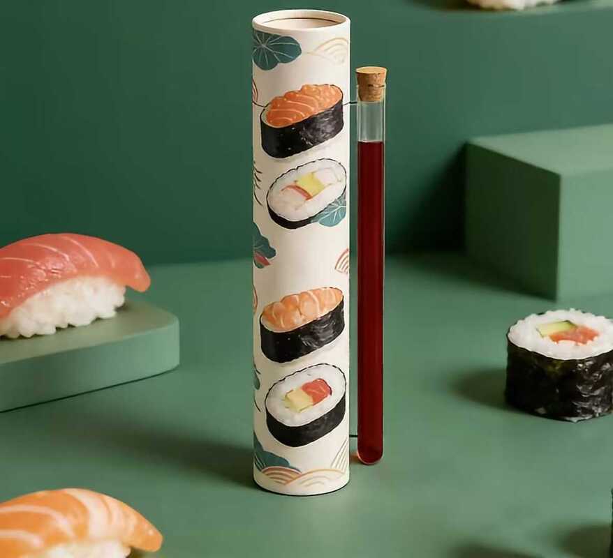 Custom Sushi Packaging Kraft Paper Cardboard Tube Packaging Box