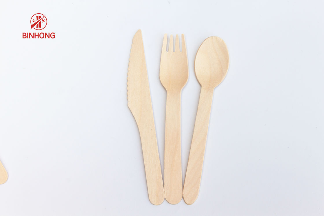 No Toxins 160mm Wooden Disposable Forks Untuk Pesta