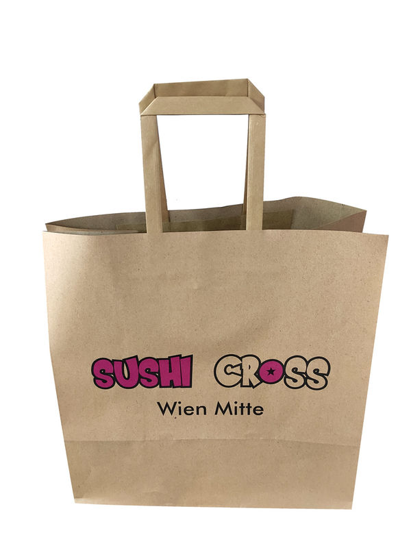 Ramah Lingkungan 110gsm 16x6x12 '' Tas Kraft Daur Ulang