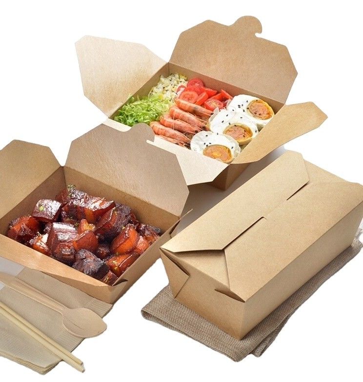 Kertas Cetak Biodegradable Take Away Box Sekali Pakai 55oz