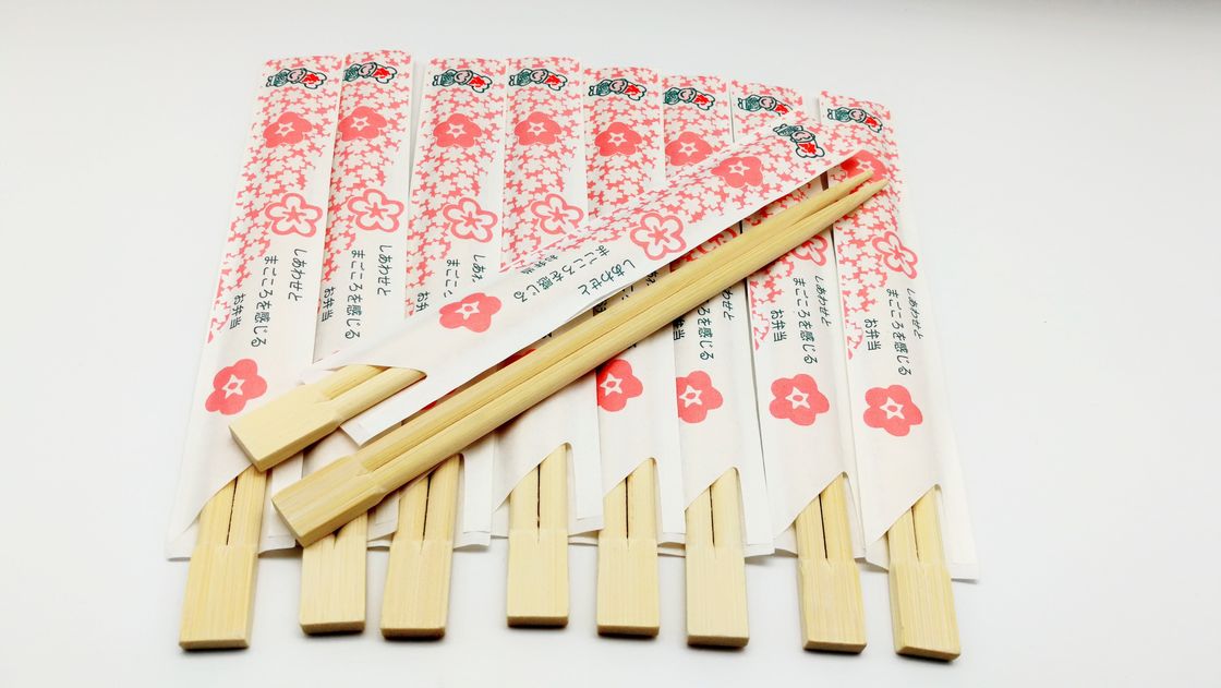 Pasokan langsung dari dasar TWINS Dispossiable Bamboo Chopsticks dengan setengah kertas dibungkus untuk Makanan Cina
