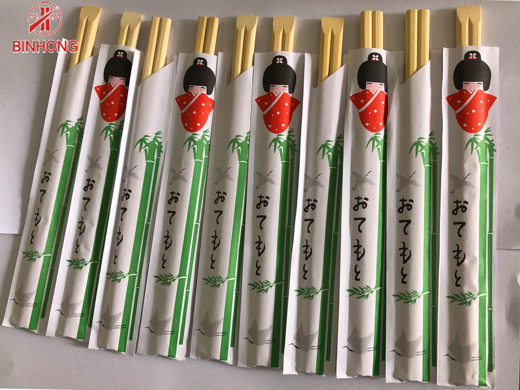 Setengah Kertas Dibungkus UV Diproses Sumpit Bambu Sekali Pakai 4.8mm