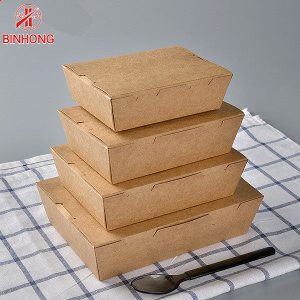 Takeout Daur Ulang Kertas Lipat Take Away Box Sekali Pakai 24oz