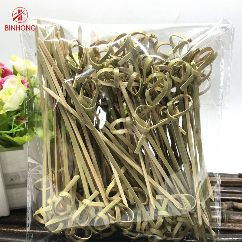 Logo Kustom Sekali Pakai 2.5mm Bambu Simpul Tusuk Sate