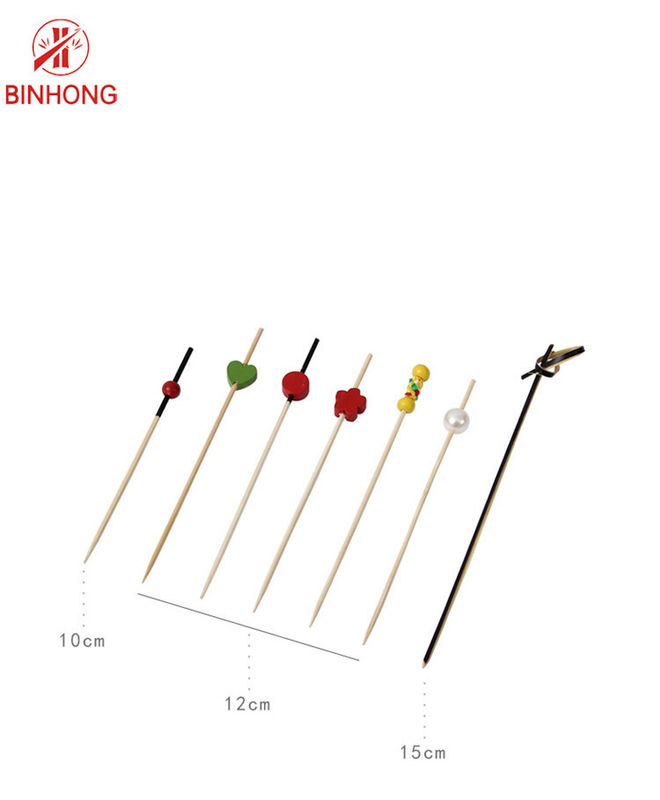 100% Bambu Alami AB Grade 7cm Beaded Toothpicks