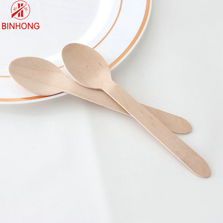 Solid Birch Tanpa Plastik ISO9001 Disposable Wooden Cutlery