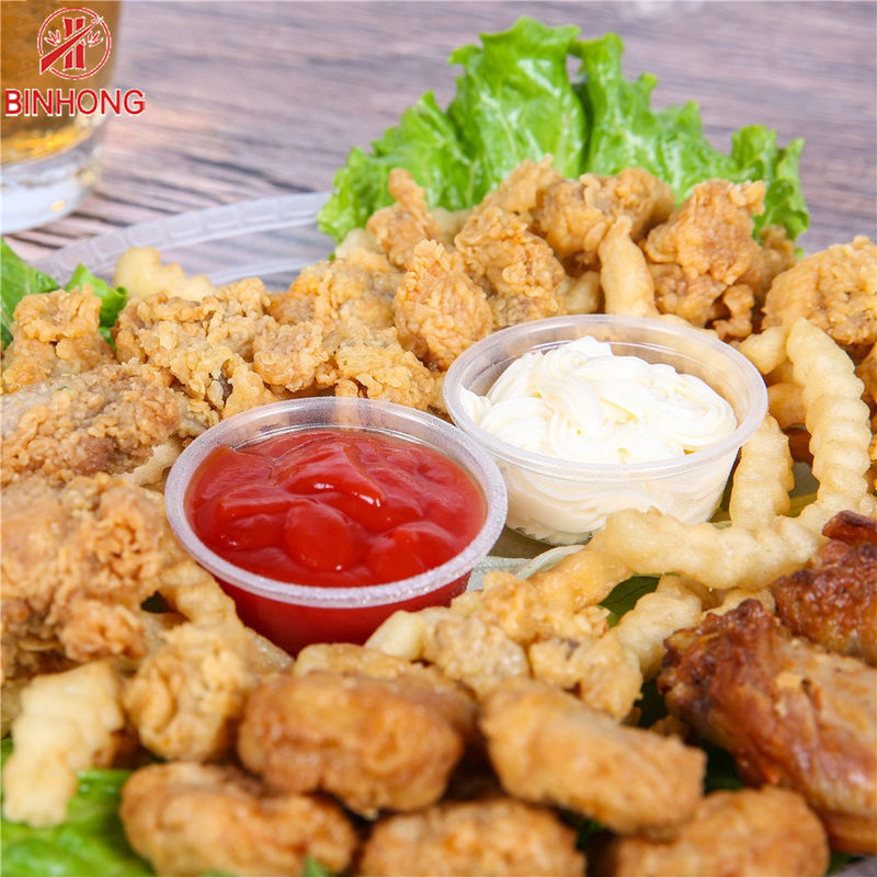 Mini Round 0.5OZ Disposable Plastic Cup Untuk Mencelupkan Saus