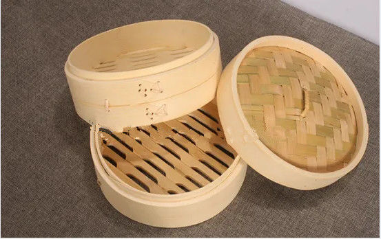 Keranjang Kukus Bambu 2 Tingkat 8 Inci Mouldproof