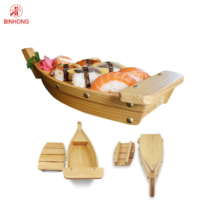 100% Bambu Alami 23 `` Sushi Boat Tray Untuk Restoran