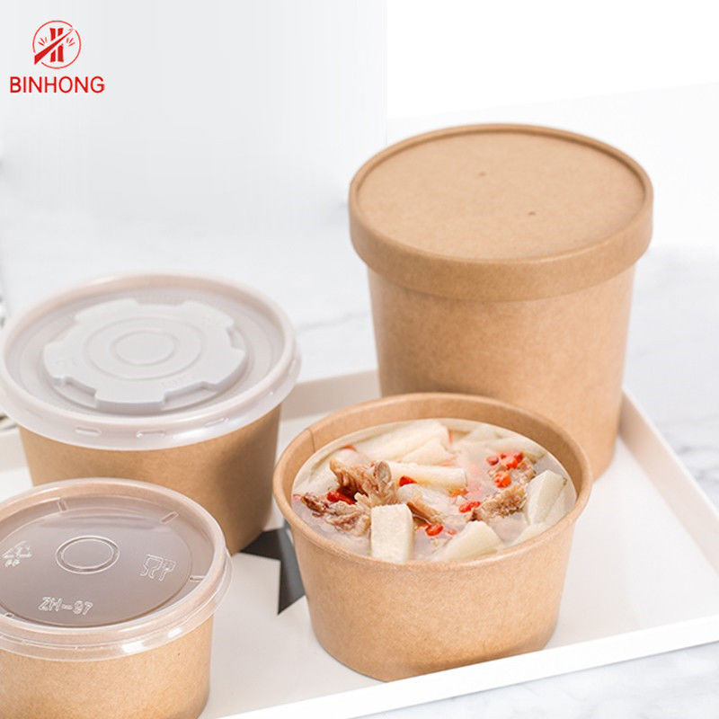 Single Wall Kraft Paper Take Away Box Sekali Pakai 750ml