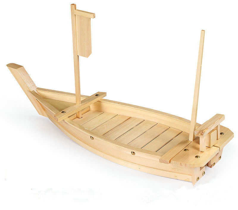 Logo Laser Berkelanjutan 50cm Bamboo Sushi Boat