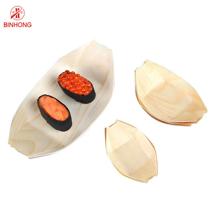 Nampan Sushi Boat 24.5 * 12.5cm dari Kayu Premium Sekali Pakai