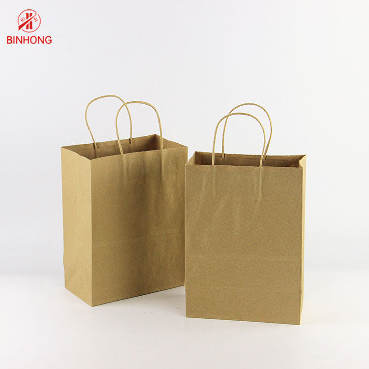 Tas Kertas Kraft Kustom Logo Brown Flexo Printing