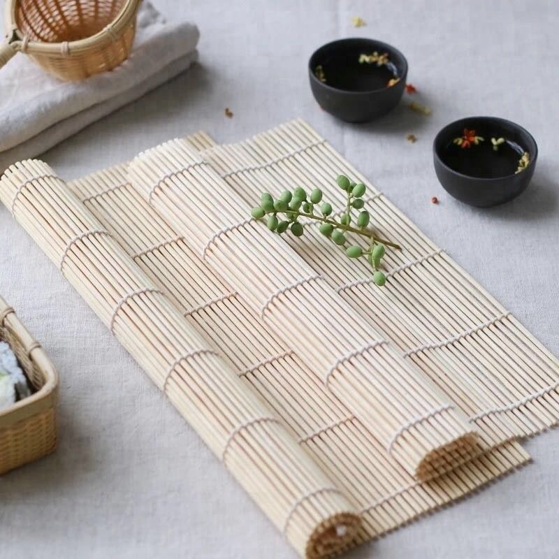 Warna Alami Tahan Lama 27cm Bamboo Rolling Mat