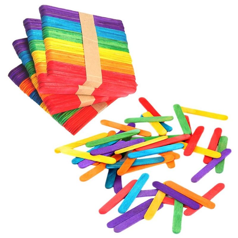 Popsicle Stick Berwarna Poplar 4.5Inch Untuk Kerajinan DIY
