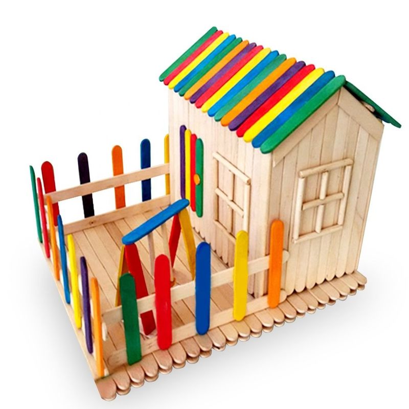 Popsicle Stick Berwarna Poplar 4.5Inch Untuk Kerajinan DIY