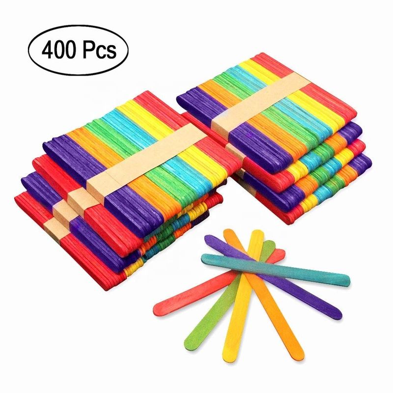 Popsicle Stick Berwarna Poplar 4.5Inch Untuk Kerajinan DIY