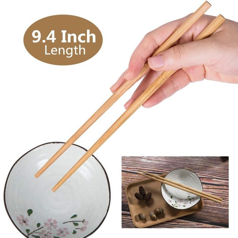 Sumpit Bambu Sekali Pakai Berkarbonasi 24cm Persegi