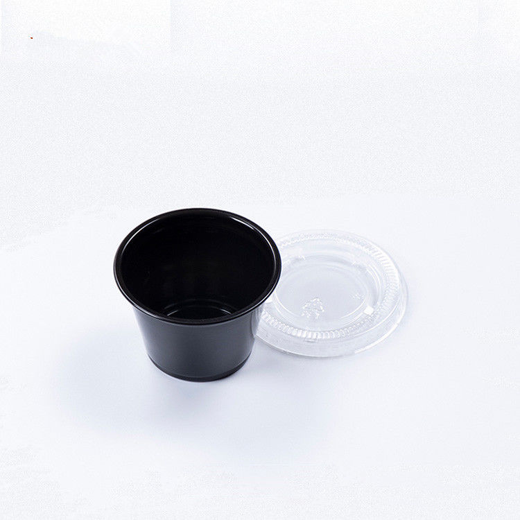 Tutup PET Warna Hitam 1.5OZ Saus Cup Sekali Pakai