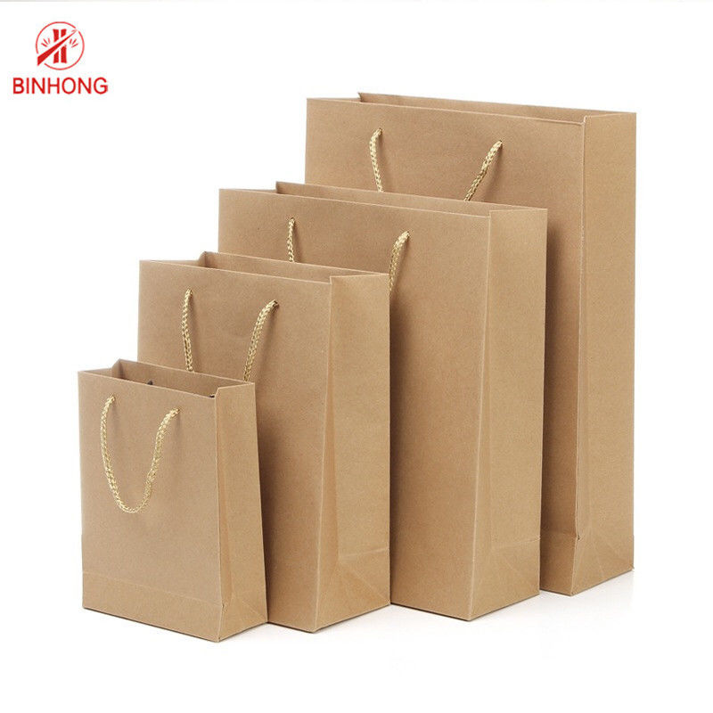 Ramah Lingkungan 110gsm 16x6x12 '' Tas Kraft Daur Ulang