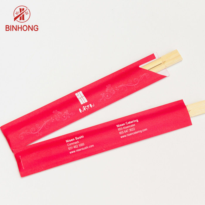 21CM -24CM TWINS Dispossiable Bamboo Chopsticks dengan setengah kertas dibungkus untuk Makanan Cina