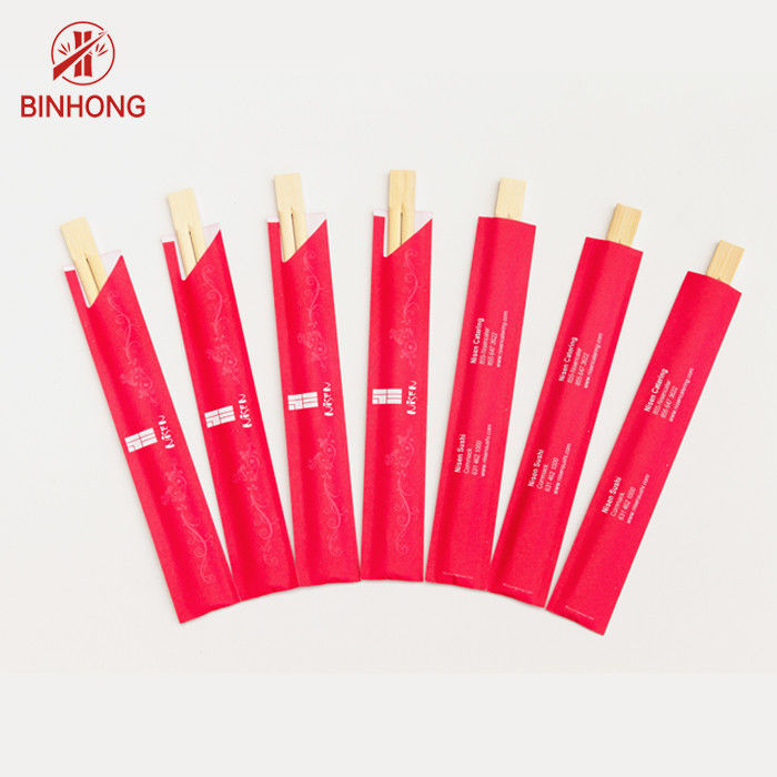 21CM -24CM TWINS Dispossiable Bamboo Chopsticks dengan setengah kertas dibungkus untuk Makanan Cina