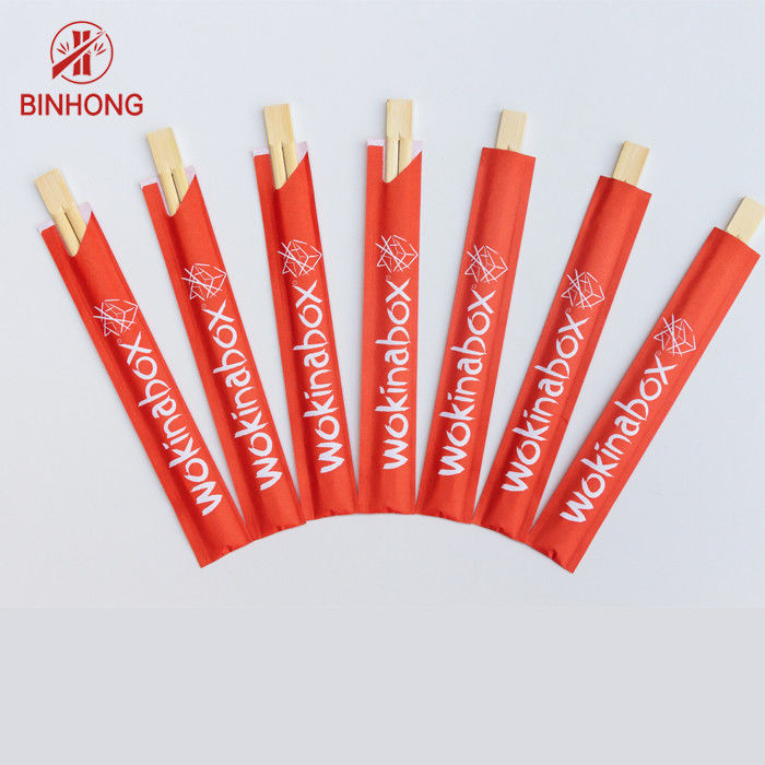 21CM -24CM TWINS Dispossiable Bamboo Chopsticks dengan setengah kertas dibungkus untuk Makanan Cina